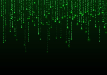 Technology binary background. Binary on green backgroundのイラスト素材