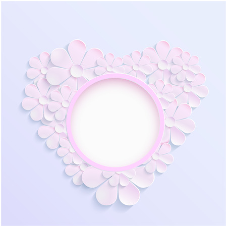 Beautiful wreath of spring flowers, pink daisiesのイラスト素材