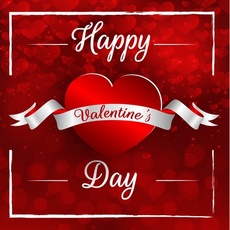 Happy valentines day background with party poster design templateのイラスト素材