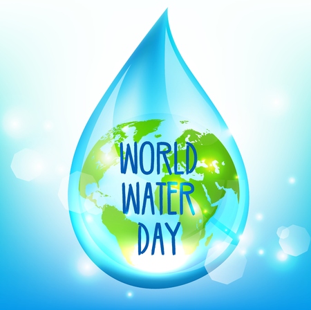 World Water Day on blue backrgoundのイラスト素材