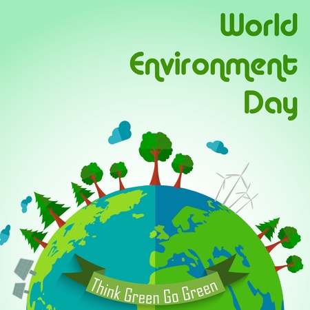 Vector illustration of World environment day concept earth globe backgroundのイラスト素材
