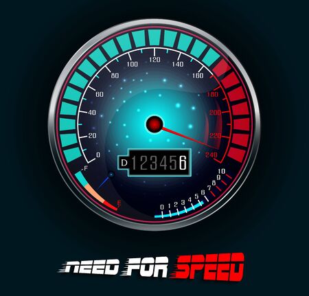 Speedometer isolated on blackのイラスト素材