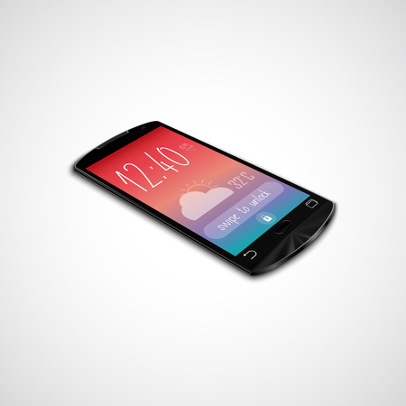 Touchscreen smartphone isolated on white backgroundのイラスト素材