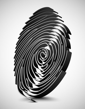 White fingerprint scanner. 3D illustrationのイラスト素材