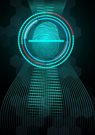 Fingerprint with concept abstract technology backgroundのイラスト素材