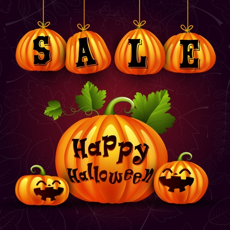 Vector illustration of Halloween Pumpkin Sale Bannerのイラスト素材