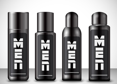 Vector illustration of Mens cosmetic bottlesのイラスト素材