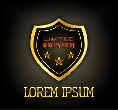 Vector illustration of Gold shield limited editionのイラスト素材