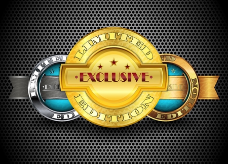 Vector illustration of Set of labels limited editionのイラスト素材