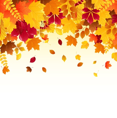 Vector illustration of Falling autumn leavesのイラスト素材