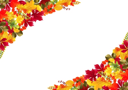 Vector illustration of Autumn leaves backgroundのイラスト素材