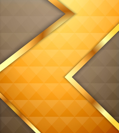 Vector illustration of Yellow triangle arrow background with polygonのイラスト素材