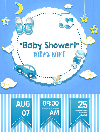 Vector illustration of Baby shower invitation cardのイラスト素材