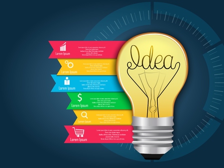 Concept idea light bulb info graphics designの写真素材