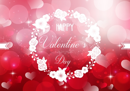 Happy Valentines day on a sparkle background.vectorのイラスト素材