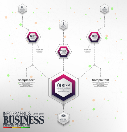 Vector illustration of Infographics Business Template concept with 4 optionsのイラスト素材