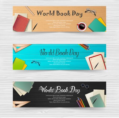 Vector illustration of World book day banners templateのイラスト素材