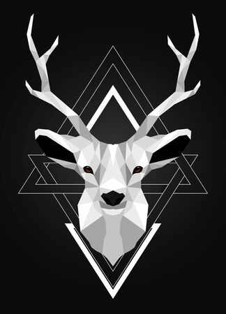 Vector illustration of Polygonal low poly deer designのイラスト素材