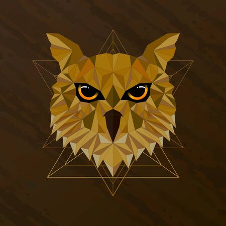 Vector illustration of Owl bird low poly designのイラスト素材