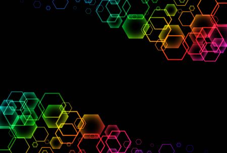 Abstract background with colorful hexagonのイラスト素材
