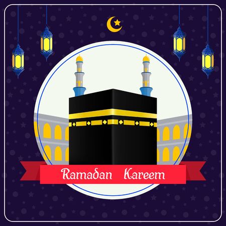 Ramadhan Kareem with Hajj Kaabaのイラスト素材
