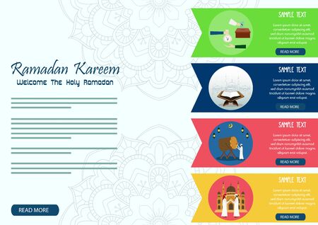 Ramadan kareem template design. Vector illustrationのイラスト素材