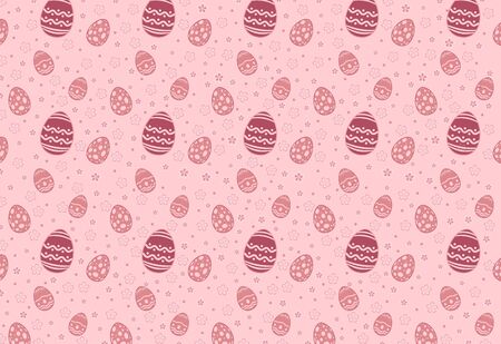 Vector illustration of Easter eggs of seamless pattern on pink backgroundのイラスト素材
