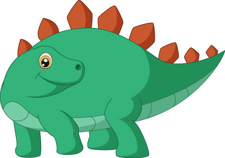 Cute stegosaurus cartoon on white backgroundのイラスト素材