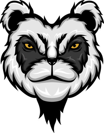 Cartoon panda head mascot designのイラスト素材