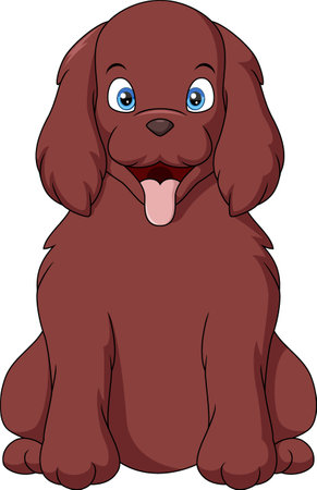 Cute dog cartoon on white backgroundのイラスト素材