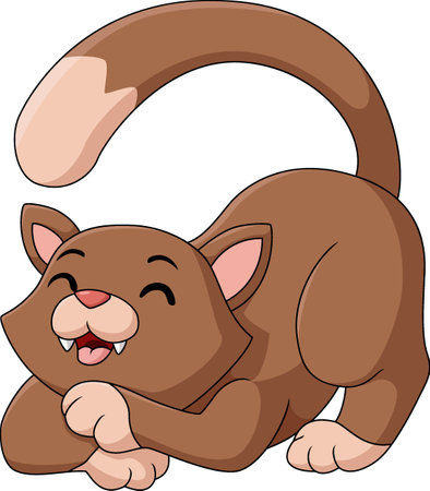 Cute baby cat cartoon sleepingのイラスト素材