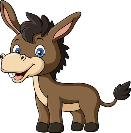 Cute baby donkey cartoon Cute baby donkey cartoon sittingのイラスト素材