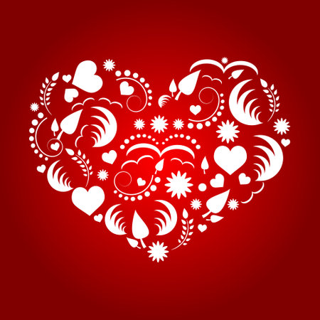 Seamless Love Pattern Doodle Vector Illustrationのイラスト素材