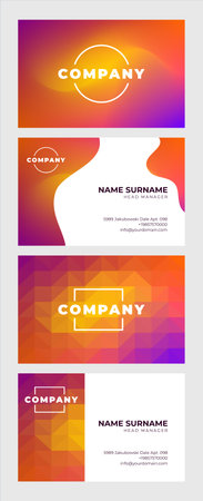 Mesh Gradient Business Card Template Vector