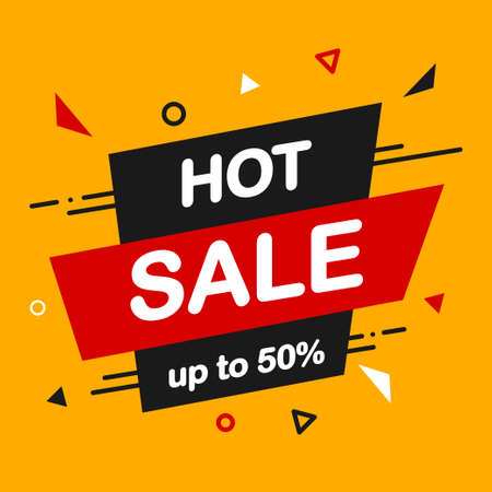 Hot Sale Yellow Red and Black Template Vector Illustrationのイラスト素材