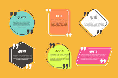 Variative Colorful Quotes Shape Template Flat Conceptのイラスト素材