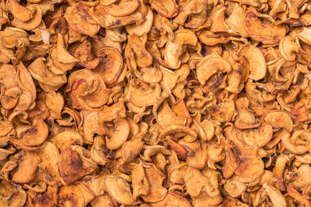 Sun-Dried Apple Slices. Finely Sliced Applesの写真素材