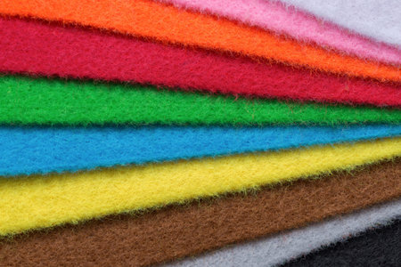 Full frame of multicolored felt textile material