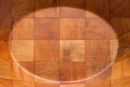 The wooden bowl bottom texture looks like a checkerboard. Wood weaved pattern.