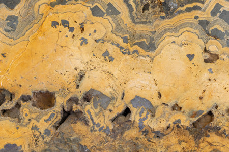 Unpolished sphalerite stone cross-section. Natural mineral pattern