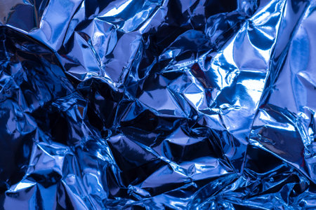 Blue shades holographic foil. Trendy background textureの写真素材