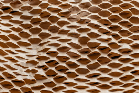 Recyclable Wrapping and Protective Paper with Honeycomb Textureの写真素材