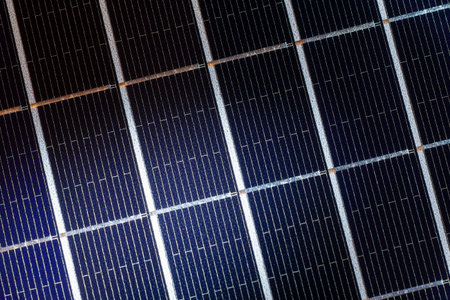 Solar panel used to convert sunlight into electricity. Eco power source concept