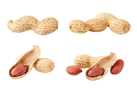 Close up peanut nut on white background