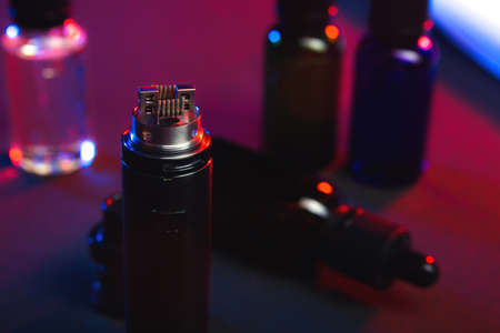 Repair,maintenance vaping device mod. Upgrade parts for modern vaporizer e-cig device,spare parts.の写真素材