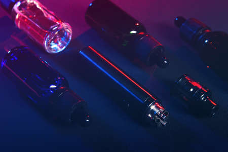 Repair,maintenance vaping device mod. Upgrade parts for modern vaporizer e-cig device,spare parts.の写真素材