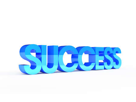 Success. Glossy 3D text isolated on white backgroundの写真素材