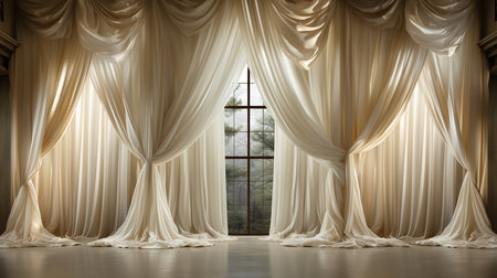 luxury curtain with the warm light backgroundの素材