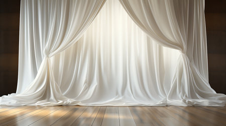luxury curtain with the warm light backgroundの素材