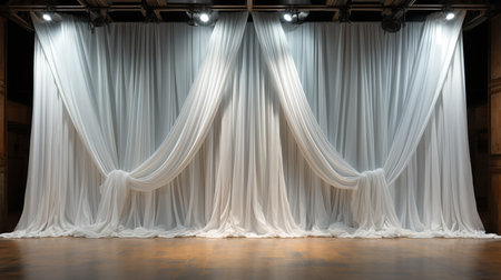 luxury curtain with the warm light backgroundの素材